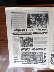 Tercüman 50. Yıl Gazetesi - 29 Ekim 1973 - 50 Yılın Büyük Olayları - Cumhuriyet İlan Ediliyor - 37 Yıl Ara İle İki Anayasa Biri 1924'de Diğeri 1961'de Kabul Edildi - Radyo Kuruluyor - Harf Devrimi -  Atatürk'ün Ölümü - Hatay'ı İstedik Bizim Oldu - 2. Dünya Savaşı Ve Türkiye -  Erzincan Depremi - Milli Korunma Kanunu - Çok Partili Hayat - Varlık Vergisi - Kore Savaşı - 6 7 Eylül Olayları - Adnan Menderes'in Uçak Kazası - 27 Mayıs - Kıbrıs - Yurtdışına İşçi Yollanıyor - 12 Mart Muhtırası - Grev Ve Lokavt Kanunu - 50 Yılın Kendi Branşlarında En Büyük Üç Adamı Kimdir - 50 Yılın En Büyük 3 Müzik Adamı - Müzeyyen Senar - Reşat Nuri Güntekin - 50 Yılın En Büyük 3 Romancısı - 50 Yılın En Büyük Üç Hikayecisi- Sait Faik Abasıyanık - Yaşar Kemal - Halide Edip Adıvar - Faruk Nafiz Çamlıbel - Orhan Kemal - Yakup Kadri Karaosmanoğlu - Yılmaz Güney - Bedri Baykam - Altan Erbulak - Haldun Dormen - Muzaffer Hepgüler - Ayhan Işık - Fatma Girik - Cüneyt Gökçer - Metin Oktay - Cahide Sonku - NATO'ya Giriş