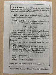13 TEMMUZ 2002 - TAKVİM YAPRAĞI - DOĞUM GÜNÜ HEDİYESİ - BÜYÜK SAATLİ MAARİF TAKVİMİ - AVNER ZISS - ŞAİR EŞREF DOĞDU - TOPRAK MAHSULLERİ OFİSİ KURULDU - OPERET YAZARIMIZ EKREM REŞİT REY'İN VEFATI - ŞAİR EŞREF