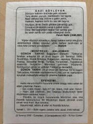 20 TEMMUZ 2002 - TAKVİM YAPRAĞI - DOĞUM GÜNÜ HEDİYESİ - BÜYÜK SAATLİ MAARİF TAKVİMİ - METE - FARUK NAFİZ ÇAMLIBEL - ATATÜRK - MONTREUX ANLAŞMASI - KIBRIS HAREKATI - EFENDİM ADLI YAZI