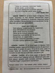 6 AĞUSTOS 2002 - TAKVİM YAPRAĞI - DOĞUM GÜNÜ HEDİYESİ - BÜYÜK SAATLİ MAARİF TAKVİMİ - ATATÜRK - ARİF HİKMET PAR - DÜŞMAN BİRLİKLERİ ÇANAKKALEYE ÇIKTILAR - HAKKI ÖZKAN - AMERİKAN UÇAKLARI JAPONYA'YA ATOM BOMBASI ATTI - YAZAR FERİDUN FAZIL TÜLBENTÇİ VEFAT ETTİ