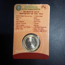 SAYIŞTAYIN KURULUŞUNUN 150 YILI HATIRA PARASI 1 TÜRK LİRASI  ÇİL ÖZEL KİTİNDE TCM 2342
