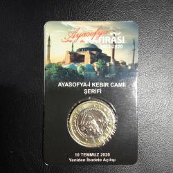 AYASOFYA  HATIRA PARASI 1 TÜRK LİRASI  ÇİL ÖZEL KİTİNDE TCM 2924