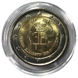 Belçika 2 Euro 2012 Hatıra Sertifikalı ÇİL -- Kraliçe Elisabeth Yarışması’nın 75. Yılı