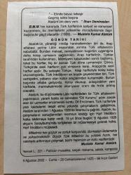 9 AĞUSTOS 2002 - TAKVİM YAPRAĞI - DOĞUM GÜNÜ HEDİYESİ - BÜYÜK SAATLİ MAARİF TAKVİMİ - ŞİNASİ BOZKURT AYKIN - İLHAN DEMİRASLAN - MUSTAFA KEMAL ATATÜRK - LATİN ALFABESİNİN KABULÜ
