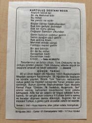 30 AĞUSTOS 2002 - TAKVİM YAPRAĞI - DOĞUM GÜNÜ HEDİYESİ - BÜYÜK SAATLİ MAARİF TAKVİMİ - GAZİ MUSTAFA KEMAL ATATÜRK - SEFER ALİ MUŞTU - BAŞKOMUTANLIK MEYDAN SAVAŞININ KAZANILMASI , KURTULUŞ SAVAŞI