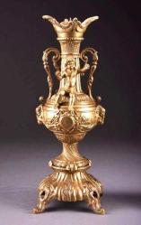 Bronz ampir çift mumluk şamdan. Fransız, 19 Y.y. Y.45cm.