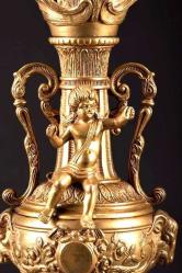 Bronz ampir çift mumluk şamdan. Fransız, 19 Y.y. Y.45cm.