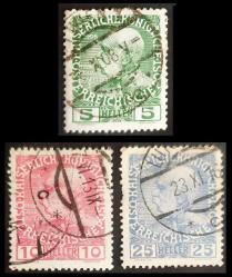 +++ AVUSTURYA - MACARİSTAN İMPARATORLUĞU FRANZ JOSEPH     1908    5+10+25H   - DAMGALI - Errizevi