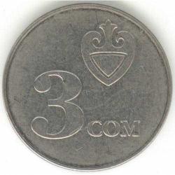 KIRGIZİSTAN 3 Som, 2008 ÇÇT+