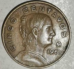 LOT.5 » MEKSİKA 1969  5 CENTAVOS