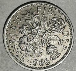 İNGİLTERE  1966   6 PENCE