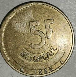 BELÇİKA  1986  5 FRANK