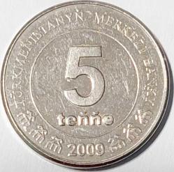 TÜRKMENİSTAN 5 Tenge, 2009 ÇA