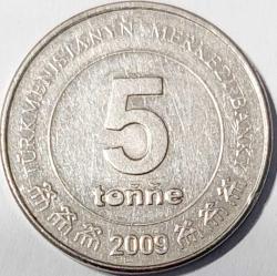 TÜRKMENİSTAN 5 Tenge, 2009 ÇA