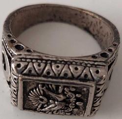 OSMANLI SON DÖNEMİ AYYILDIZLI VE TUĞRALI GÜMÜŞ-BRONZ-KALAY ALAŞIMLI MUHTEŞEM SANATSAL YÜZÜK AA1RRR1A ÇOK NADİR