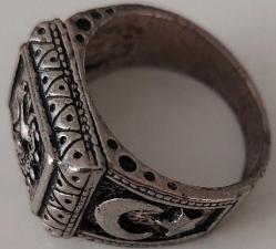 OSMANLI SON DÖNEMİ AYYILDIZLI VE TUĞRALI GÜMÜŞ-BRONZ-KALAY ALAŞIMLI MUHTEŞEM SANATSAL YÜZÜK AA1RRR1A ÇOK NADİR