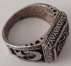 OSMANLI SON DÖNEMİ AYYILDIZLI VE TUĞRALI GÜMÜŞ-BRONZ-KALAY ALAŞIMLI MUHTEŞEM SANATSAL YÜZÜK AA1RRR1A ÇOK NADİR