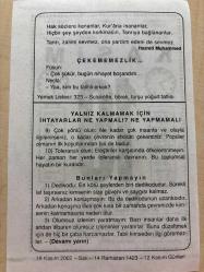 19 KASIM 2002 - TAKVİM YAPRAĞI - DOĞUM GÜNÜ HEDİYESİ - BÜYÜK SAATLİ MAARİF TAKVİMİ - TOKTAMIŞ ATEŞ - HZ.MUHAMMED - ÇEKEMEMEZLİK -  YALNIZ KALMAMAK İÇİN İHTİYARLAR NE YAPMALI NE YAPMAMALI