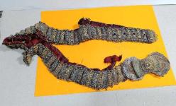 K103----OSMANLI GÜMÜŞ YADA KAPLAMA TELKARİ GELİN KEMERİ