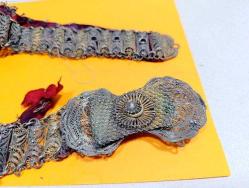 K103----OSMANLI GÜMÜŞ YADA KAPLAMA TELKARİ GELİN KEMERİ