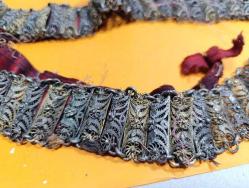 K103----OSMANLI GÜMÜŞ YADA KAPLAMA TELKARİ GELİN KEMERİ