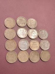 Efemera - Amerika one cent  1944- 1958 Arası farklı Tarihlerde 13 adet orjinaldir - kitantik - kitaLog