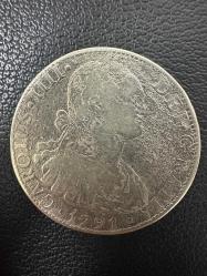 1791 İspanyol Kolonisi Meksika İspanya Kralı IV. Charles Gümüş 8 Reales çok nadir