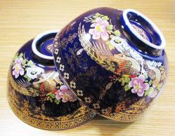 ViNTaGe JAPON KoBaLT PORSELEN DEKORATİF KASE TaKıMı....6 Adet