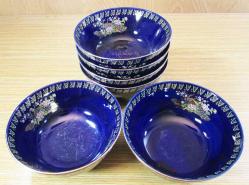 ViNTaGe JAPON KoBaLT PORSELEN DEKORATİF KASE TaKıMı....6 Adet