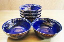 ViNTaGe JAPON KoBaLT PORSELEN DEKORATİF KASE TaKıMı....6 Adet