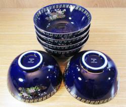 ViNTaGe JAPON KoBaLT PORSELEN DEKORATİF KASE TaKıMı....6 Adet