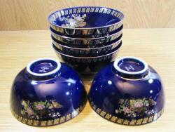 ViNTaGe JAPON KoBaLT PORSELEN DEKORATİF KASE TaKıMı....6 Adet