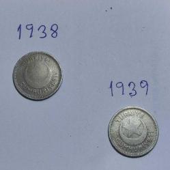13139-KOLEKSİYONLUK T.C 5 KURUŞ **1938 YILI--1939 YILI