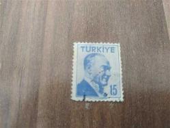 Mektup Zarfından Kesilmiş  / Postadan Geçmiş Pul Filateli - ATATÜRK, 15 PARA - Türkiye Cumhuriyeti