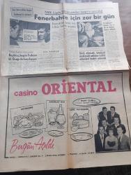 Hürriyet Gazetesi - 20  Şubat 1965 - Suat Hayri Ürgüplü  Bugün Yeni Kabineyi İlan Edecek - Asma İle Avrupa Bağlayacak Asma Tünel - Boğazın İki Yakası Sualtı Asma Tüneli İle Bağlanacak - Cevdet Sunay'ın İsmet İnönü'ye Mesajı - Vietnam'da Yeni Bir Askeri Darbe Oldu - Milli Eğitim Bakanı Doktor İbrahim Ökten Yeni Eğitim Bakanına Mektup Ve 28 Tane Kilit Bıraktı - O Gece Aşk Ve Macera Romanı Çizen Faruk Geç - Bizimkiler Yazan Kemal Bisalman Çizen Sezgin Burak - Fenerbahçe İçin Zor Bir Gün - Beşiktaş Bugün Trabzon İdmanocağı İle Karşılaşıyor - Alsancak Stadında Emniyet Tedbiri - Yıldırım Gürses Her Akşam Kazablanka'da Fotoğraf - Türkiye'nin En Büyük Komedyeni Moris Kazablanka'da - Pervin Par'la Nebahat Çehre Kapıştılar - Şöhretine Gölge Düşen Yıldızların Başında Neriman Köksal İle Muhterem Nur Geliyor - Fatoş Çizgi Roman - Güngörmüşler Çizgi Roman - Gökler Hakimi Gordon Çizgi Roman - Dedektif Nik'in Maceraları Çizgi Roman - Fikret Hakan Fotoğraf