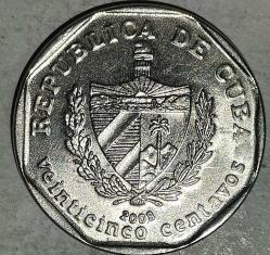 KÜBA  2008  25 CENTAVOS