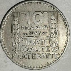 FRANSA 1948  10 FRANK
