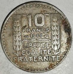 FRANSA 1948  10 FRANK