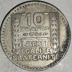 FRANSA 1946  10 FRANK