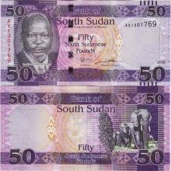 GÜNEY SUDAN 50 POUND 2019 AFRİKA FİLİ TEMALI. ÇİL KONDİSYON.