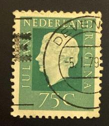 Hollanda Pulu - Nederland Stamp - Postadan Geçmiş Pul Filateli - 5 OCAK 1979 DAMGALI - KRALİÇE JULIANA TEMALI PUL , 75 PARA - YABANCI PULLAR-NOSTALJİK DOĞUM GÜNÜ HEDİYESİ
