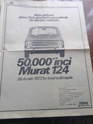 Hürriyet Gazetesi - 27 Aralık 1973 - İsmet İnönü Son Defa Meclis'te - Önceki Gün Hayata Gözlerini Yuman İsmet İnönü Yaşantısı Boyunca İyi Bir Aile Reisi Olarak Tanınmıştı - İsmet İnönü Eşi Mevhibe İnönü İle Birlikte Fotoğraf - TBMM'deki Katafalk Önünden Saygı Geçişi Bugün Başlayacak - İsmet İnönü Atatürk İle Karşı Karşıya Yatacak - İsmet İnönü İçin Yarın Yapılacak Cenaze Törenine Katılmak İçin İllerden Heyetler Geliyor - İsmet İnönü'nün Cenaze Töreni TV'den Naklen Verilecek - İsmet İnönü'yü Tanıyanlar O'nu Anlattı - CHP Genel Başkanı Bülent Ecevit - İsmet İnönü'nün Ölüm Haberini Alınca Ağlamaya Başlayan Osman Bölükbaşı - Pembe Köşk'te Artık Hüzün Var - Mevhibe İnönü İsmet Paşa'ya 45 Yıl Her Sabah İnsülin Yaptı - Bütün Dünya Radyo Ve TV'leri Haberi Yayınlarını Keserek Verdi - Çağın En Büyük Devlet Adamlarından Biri Öldü - Acı Tütün Yazan Necati Cumalı Yazı Dizisi - Tarkan Kurt Kanı Yazan Ve Çizen Sezgin Burak - 50.000'inci Murat 124 26 Aralık 1973'te İmal Edilmiştir Fotoğraf - TOFAŞ