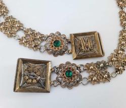 Antika 19YY Austrian Hungarian Altın Vermeyli Gümüş Filigree  Kemer Avrupa
