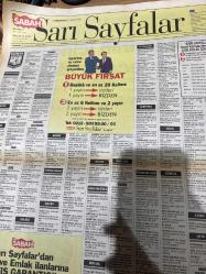 SABAH İSTANBUL GAZETESİ SABAH MELODİ GAZETESİ - 23 Ekim 1999 - Erdal Bilallar-Eczaneler-Güzellik Rehberi-Sağlık Rehberi-Sabah Sarı Sayfalar-Şenol Baştakar-İstanbulluların dert köşesi-İstanbul’da Kültür Sanat-ikiler tekstil-Sümer holding-Şirin Karapınar-Halil böke-Yaşar Büyük-Hikmet Yalpı-Eşref Yavuz-Yavuz asdemir-Derimod shop-ıdea nuova-Beykoz vakıfbank-Bostancı çamaşırcı-Kadıköy kalamış-Avcılar-Hüseyin Irmak-İGDAŞ-Bayram Şen-Recep Aydın-Yılmaz Kan-Asfa yıldızkent konut-Levent otomotiv-Boyut motorlu araçlar-esmer mobilya-masko mobilya