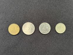 Rusya 1 - 2 - 5 - 10 Ruble Madeni Set