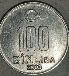 TÜRKİYE  2003   100 BİN  LİRA