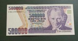 7 Emisyon E 86 seri 500 Bin Lira Çil