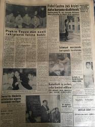 YENİ SABAH GAZETESİ 18 OCAK 1959 YIL :21 SAYI :7140---Kabine ve DP genel idare kurulu dün de toplandı --Kırkağaç ovası sular altında --Basına çartma hevesine CKM Partisine de tutuldu --Zorlu -Averof yarın Paris te görüşecek ---Eisenhower  ,Mikoyan ı dün sabah kabul etti ---Ne tarafta ,Hasbi Bey :Siyavuşgil --Fidel Castro 245 kişiyi daha kurşuna dizdirtecek ---İslamiyet mevzuunda tartışmalı konferans --Fenerbahçe -Galatasaray ---Beşiktaş ,Beykoz dan rövanşı aldı :4-2--Galatasaray Fenerbahçe den kilo ağır  basıyor --K.Gümrük Adalet i de 1-0 mağlup etti ---Galatasaray Seçim i Sadık Giz kazandı ---Kasım Gülek Öztrak ve Satır ı muavin seçti --Mardin canavarı Hıdır Çeçen idam edildi --Zeki Müren ,Celal Şahin ,N.Köksal Muvakkar E.Taluy u :K.Nadir , P Sözeri, M .Mukadder S.Garanı istiyor