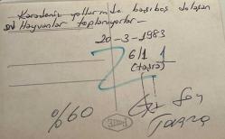 Yol ortasında sürü halde yürürken arkadan çekilmiş at fotoğrafı. Karadeniz yollarında başıboş dolaşan hayvanlar toplanıyorlar. 20 Mart 1983 .ORJİNAL SİYAH & BEYAZ 13x7cm EBADINDA - 1940'LAR, 1950'LER, 1960'LAR ve 1970'LER