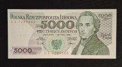 Polonya 5000 Zloti 1988 ÇA/ÇİL KAĞIT PARA